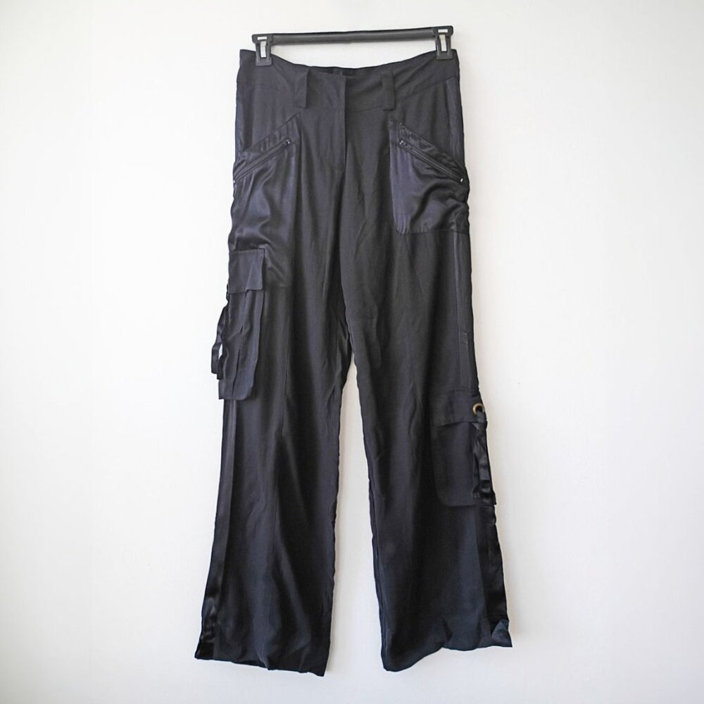 Buffalo David Bitton Black Wide Leg Cargo Jumpsuit Pants